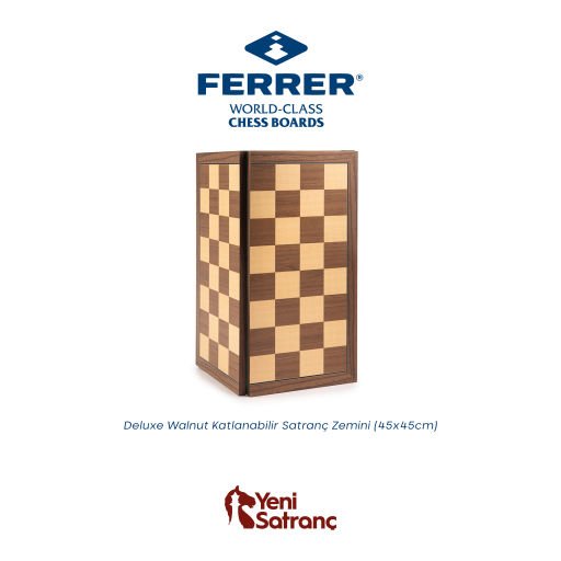 Deluxe Walnut Katlanabilir Satranç Zemini (45x45cm)