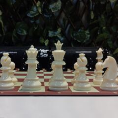 Profesyonel Satranç Takımı (95mm - 700gr - Çift Vezirli) Siyah - Bordo