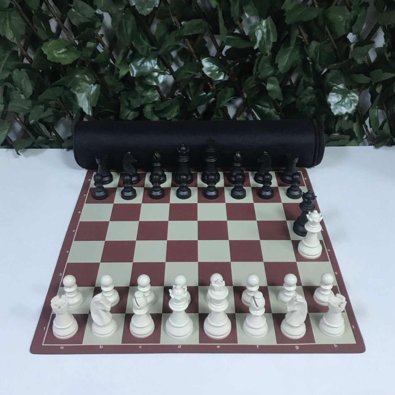 Profesyonel Satranç Takımı (95mm - 700gr - Çift Vezirli) Siyah - Bordo