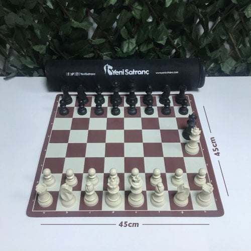 Profesyonel Satranç Takımı (95mm - Çift Vezirli - Floklu)