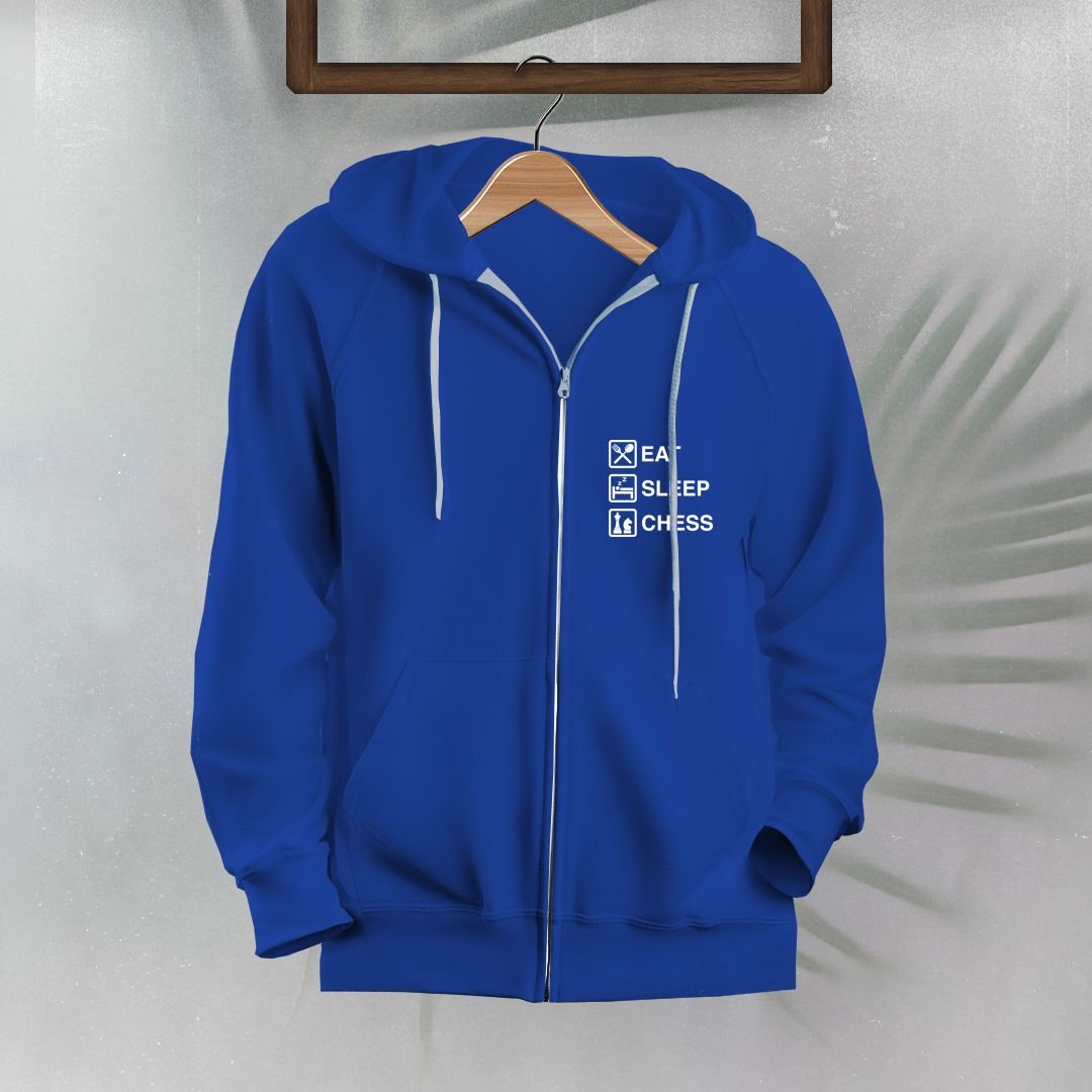 Sweatshirt - Eat Sleep Chess (Fermuarlı) Lacivert - 13-14