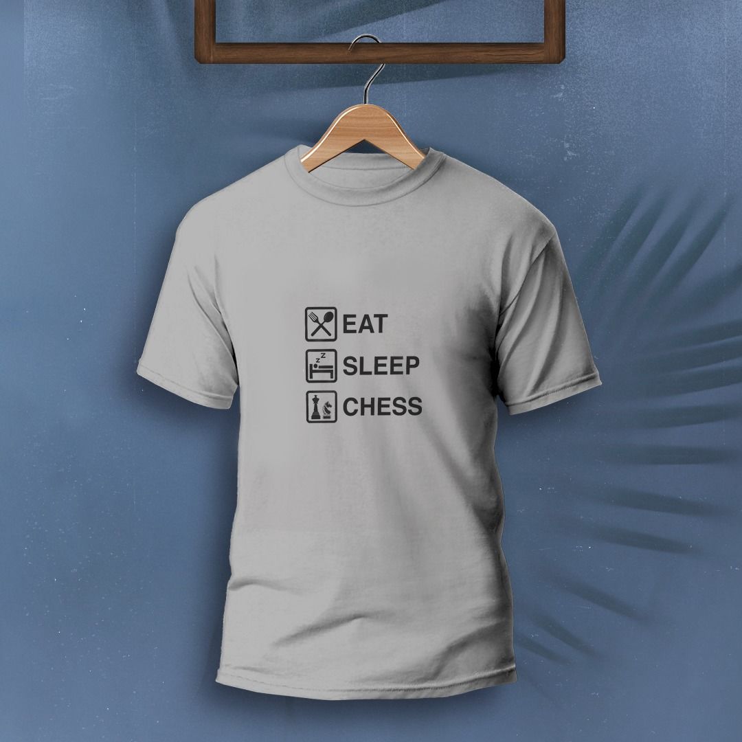 T-Shirt - Eat Sleep Chess Krem - 5-6