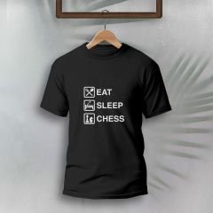 T-Shirt - Eat Sleep Chess Siyah - 13-14
