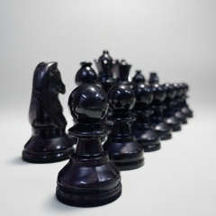 Floklu Profesyonel Satranç Taşları (95mm - 700gr - Çift Vezirli)