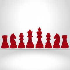 Profesyonel Renkli Satranç Taşları (95mm - 700gr - Çift Vezirli)