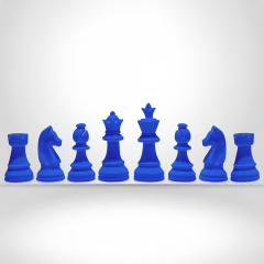 Profesyonel Renkli Satranç Taşları (95mm - 700gr - Çift Vezirli)