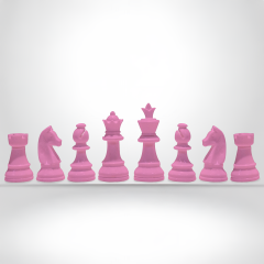 Profesyonel Renkli Satranç Taşları (95mm - 700gr - Çift Vezirli)