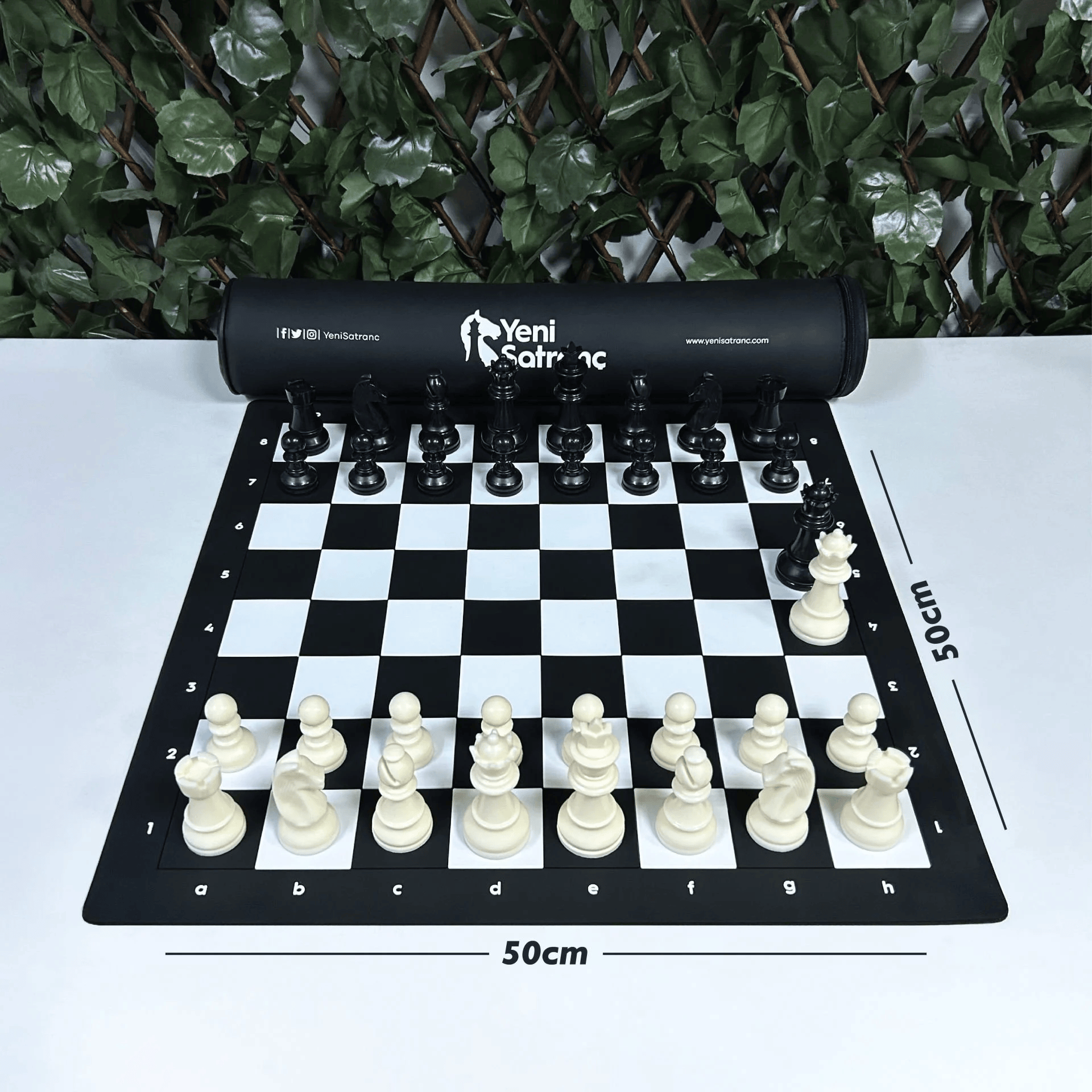 Premium Satranç Takımı (95mm - 700gr - Çift Vezirli - Floklu)