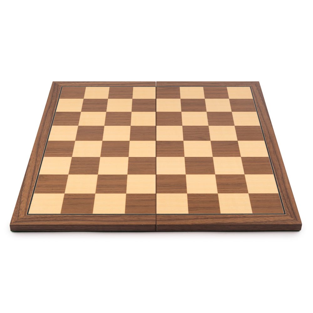 Deluxe Walnut Folding Chess Board - Deluxe Walnut Katlanabilir Satranç Zemini (45x45cm)