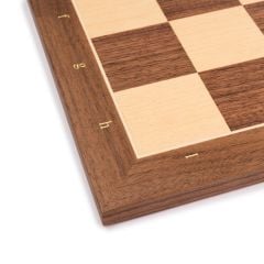 Walnut Standart Coordinates Chess Board - Walnut Standart Notasyonlu Satranç Zemini (50x50cm)