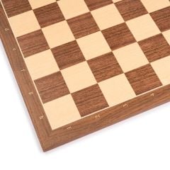 Walnut Standart Coordinates Chess Board - Walnut Standart Notasyonlu Satranç Zemini (50x50cm)