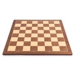 Walnut Standart Coordinates Chess Board - Walnut Standart Notasyonlu Satranç Zemini (50x50cm)