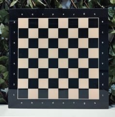 Siyah Notasyonlu Satranç Zemini 44x44cm (Pleksi Kaplamalı-UV Baskı)