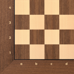 Notasyonlu Ceviz Ahşap Satranç Zemini 54x54cm (UV Baskı)