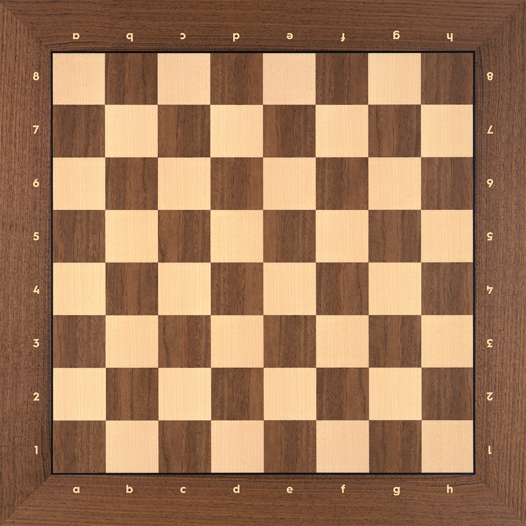 Notasyonlu Ceviz Ahşap Satranç Zemini 54x54cm (UV Baskı)