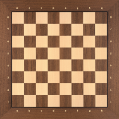 Notasyonlu Ceviz Ahşap Satranç Zemini 54x54cm (UV Baskı)