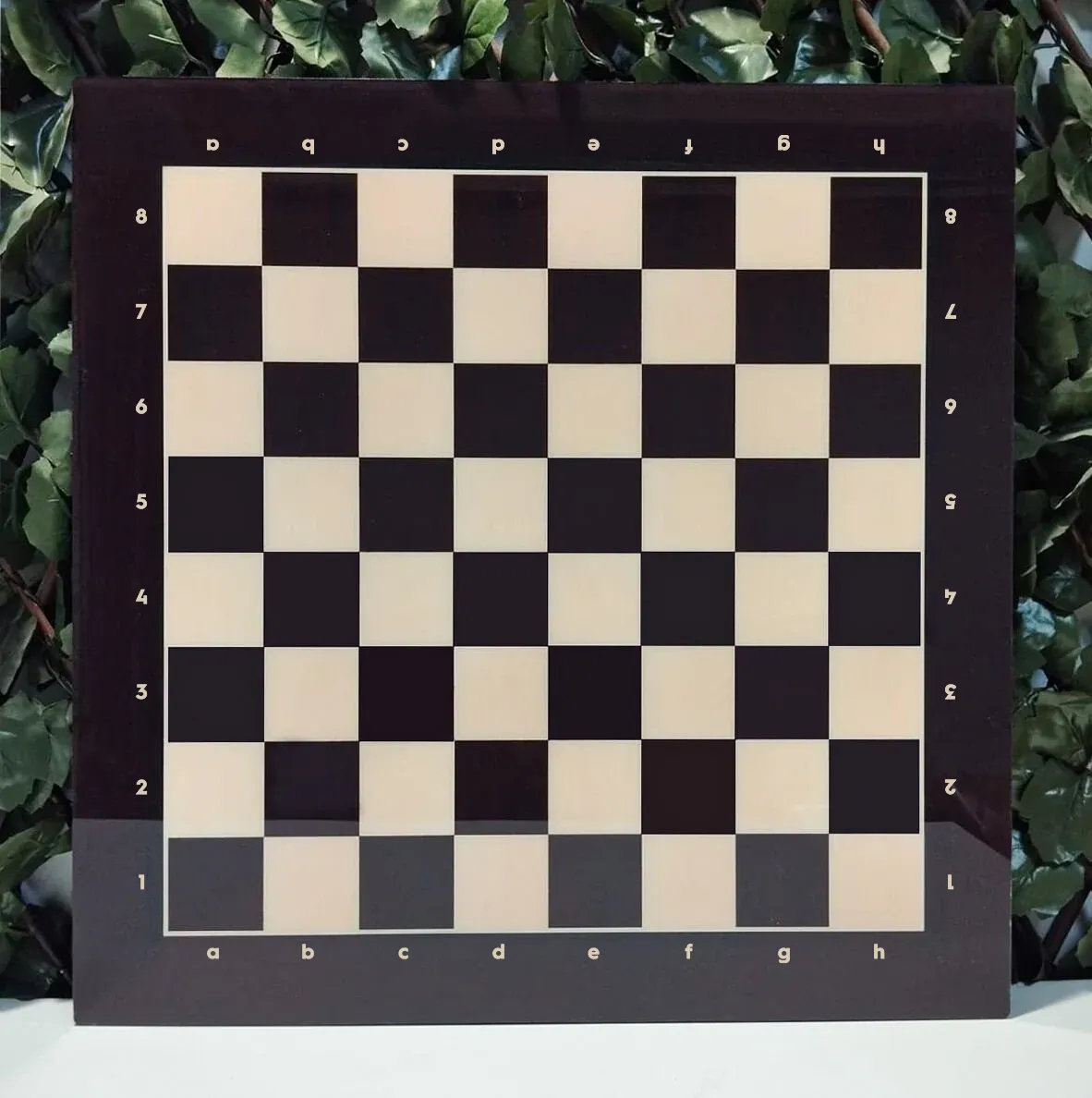 Kahverengi Notasyonlu Satranç Zemini 44x44cm (Pleksi Kaplamalı-UV Baskı)