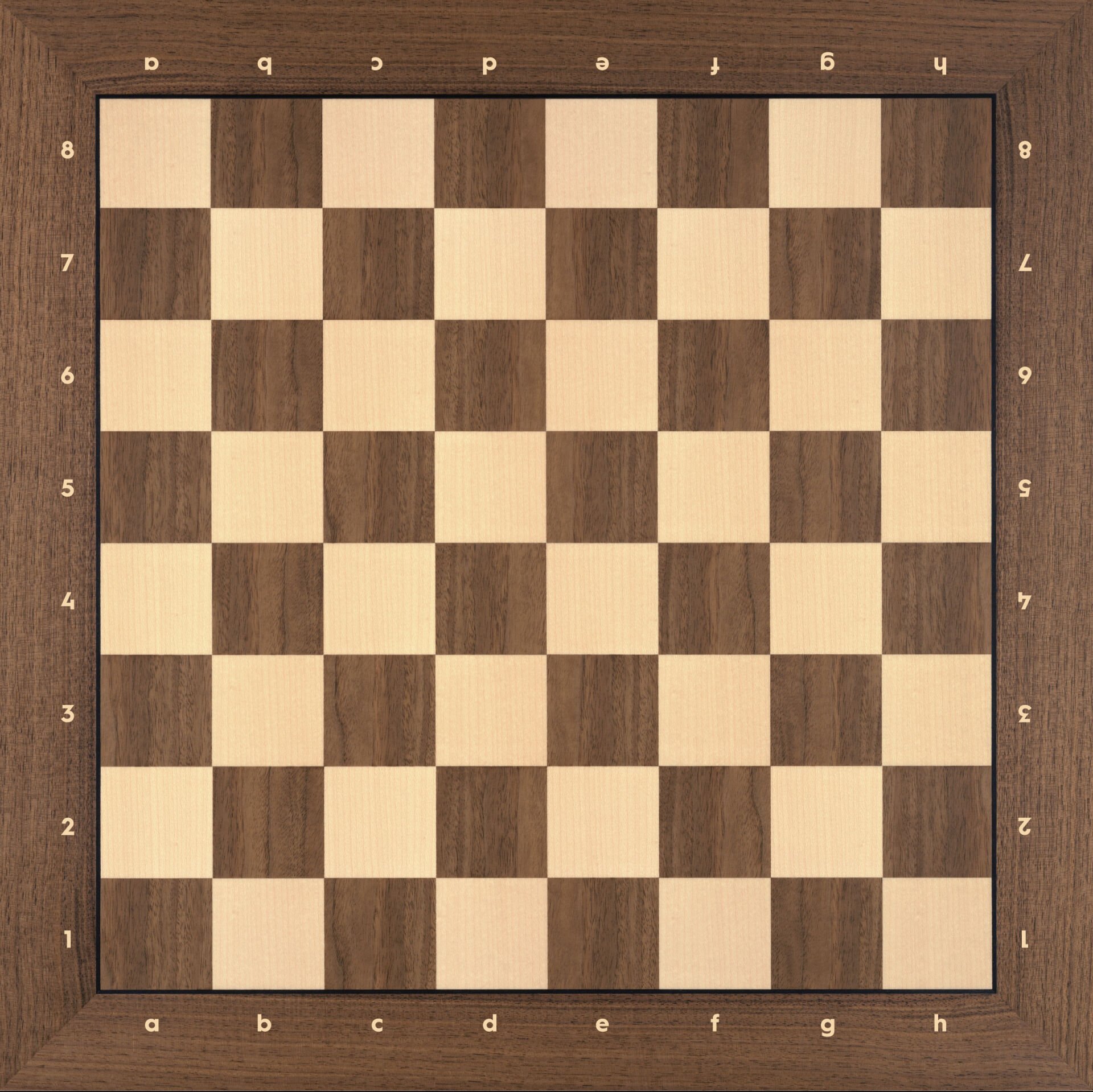 Notasyonlu Ceviz Ahşap Satranç Zemini 44x44cm (UV Baskı)