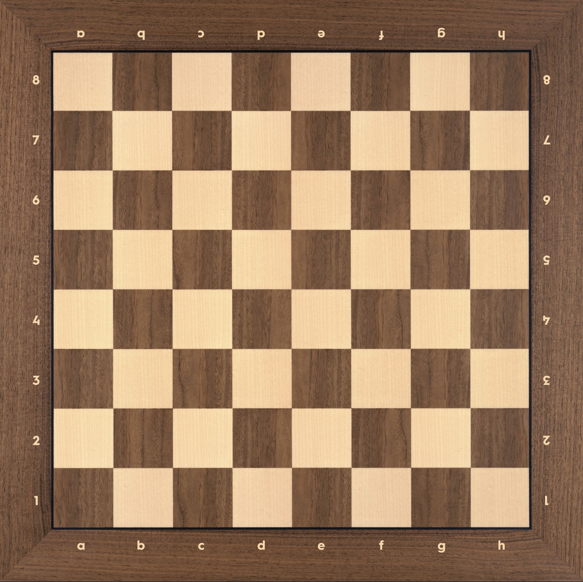 Notasyonlu Ceviz Ahşap Satranç Zemini 44x44cm (UV Baskı)