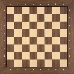Notasyonlu Ceviz Ahşap Satranç Zemini 44x44cm (UV Baskı)