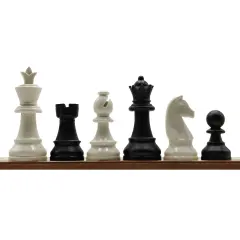 Profesyonel Satranç Taşları (85mm) - Notasyonlu Ceviz Ahşap Satranç Zemini (44x44 cm - UV Baskı)