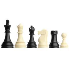 DGT Satranç Taşları (86mm) - Notasyonlu Ceviz Ahşap Satranç Zemini (44x44 cm - UV Baskı)