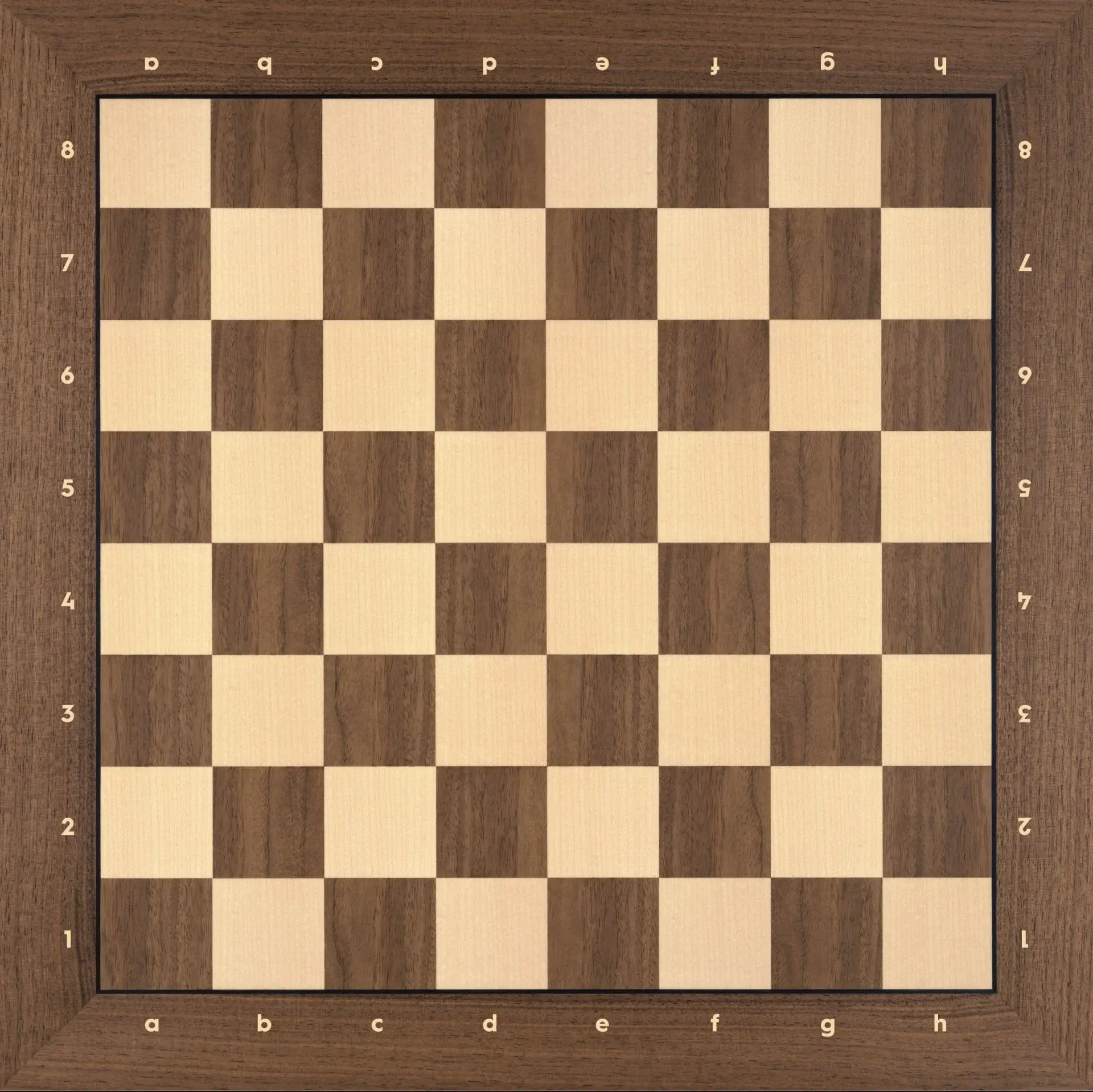 Notasyonlu Ceviz Ahşap Satranç Zemini (UV Baskı) - OUTLET