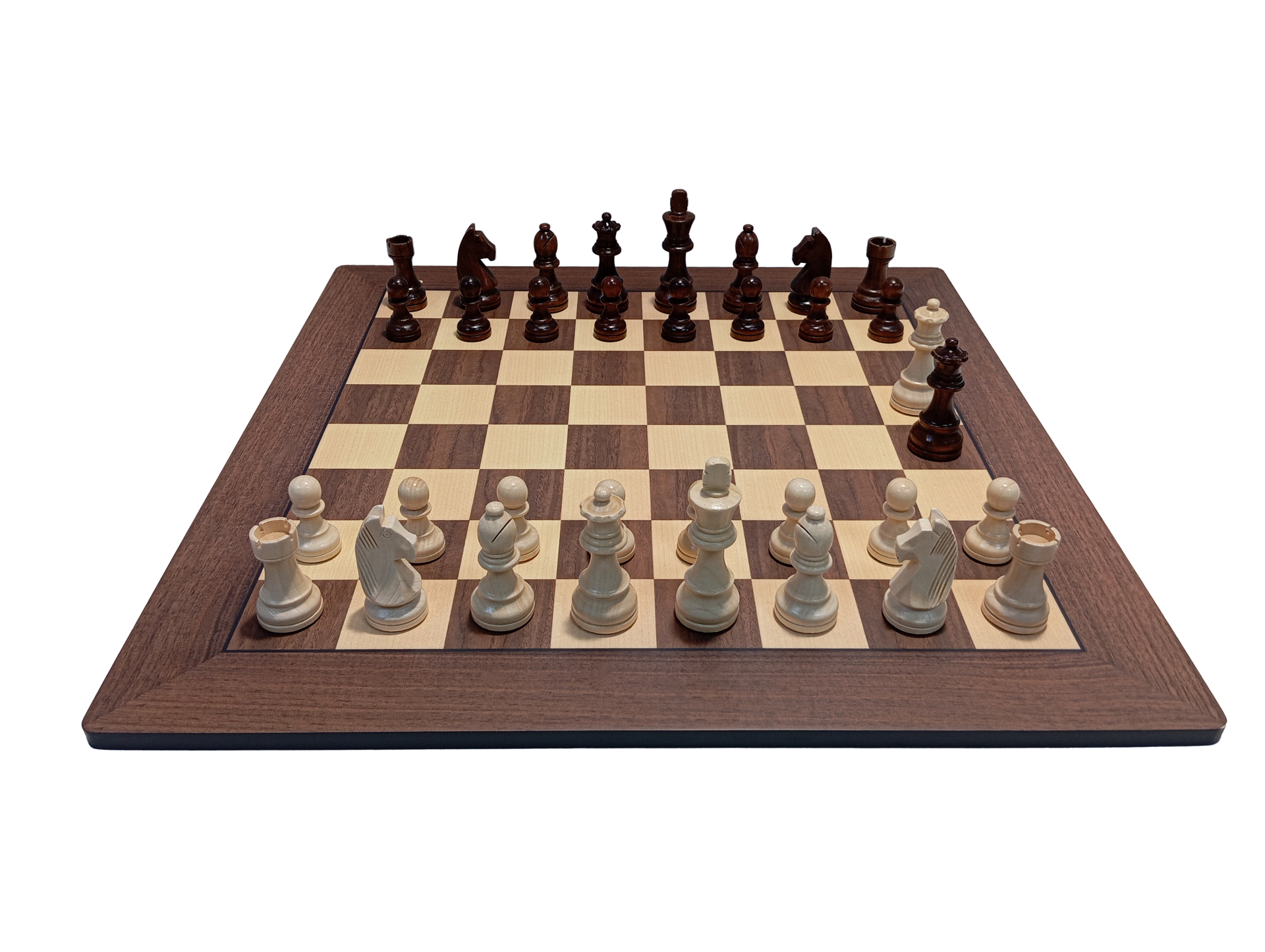 German Staunton Satranç Taşları 3.25'' - Ceviz Ahşap Satranç Zemini (44x44cm-UV Baskı)