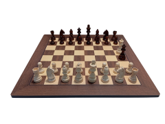 German Staunton Satranç Taşları 3.25'' - Ceviz Ahşap Satranç Zemini (44x44cm-UV Baskı)