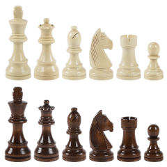 German Staunton Satranç Taşları 3.25'' - Ceviz Ahşap Satranç Zemini (44x44cm-UV Baskı)