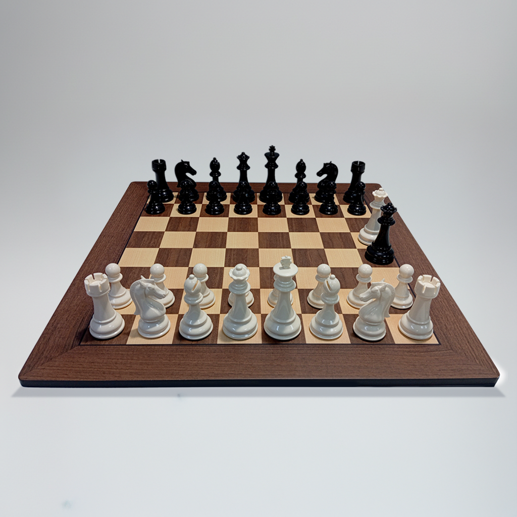 Super Club Plastik Satranç Taşları 4.2 - Ceviz Ahşap Satranç Zemini (54x54 UV Baskı)