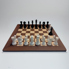 Super Club Plastik Satranç Taşları 4.2 - Ceviz Ahşap Satranç Zemini (54x54 UV Baskı)