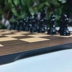 Profesyonel Satranç Taşları - Ceviz Ahşap Satranç Zemini (UV Baskı)