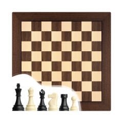 DGT Satranç Taşları (95mm) - Ceviz Ahşap Satranç Zemini (UV Baskı)