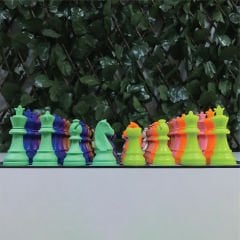 Renkli Satranç Eğitim Takımı (72mm)