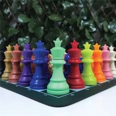 Renkli Satranç Eğitim Takımı (72mm)
