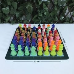 Renkli Satranç Eğitim Takımı (72mm)