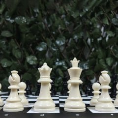 Premium Satranç Takımı (95mm - 700gr - Çift Vezirli - Floklu)