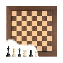 DGT Satranç Taşları (86mm) - Ceviz Ahşap Satranç Zemini (44x44cm-UV Baskı)